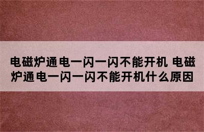 电磁炉通电一闪一闪不能开机 电磁炉通电一闪一闪不能开机什么原因